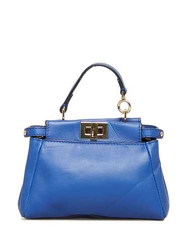 Fendi Blue Shearling Micro Peekaboo Bag 8M0355 - Yoogi's Closet
