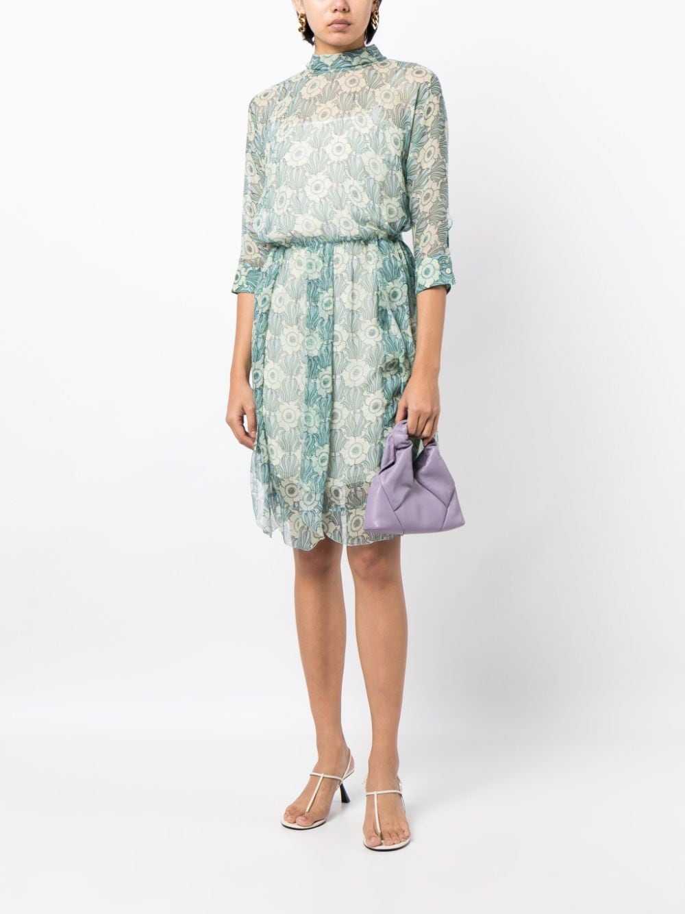 Prada Pre-Owned floral-print semi-sheer dress - M… - image 2