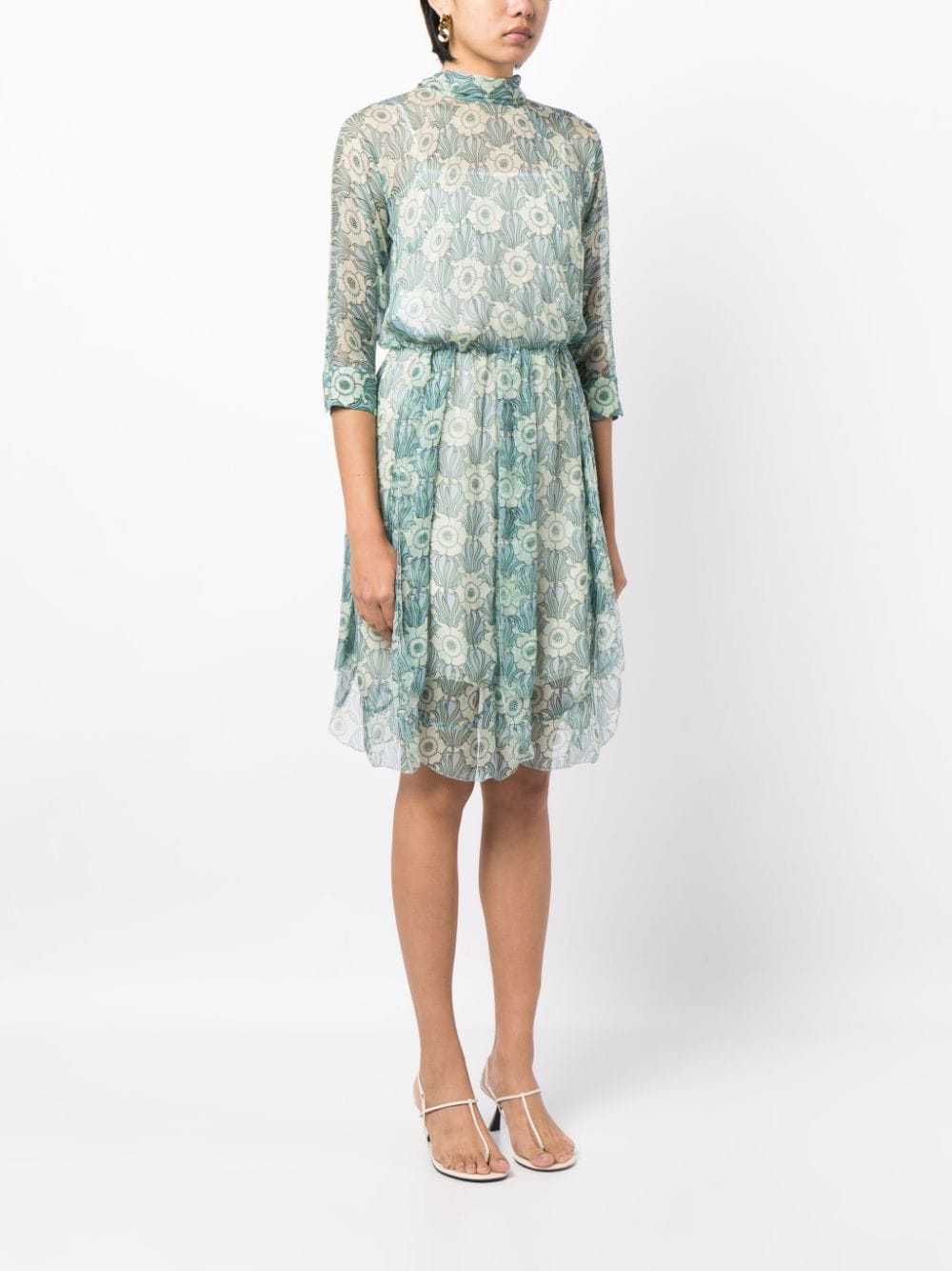 Prada Pre-Owned floral-print semi-sheer dress - M… - image 3
