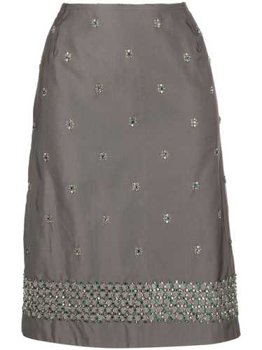 Prada Pre-Owned crystal-embellished midi skirt - G