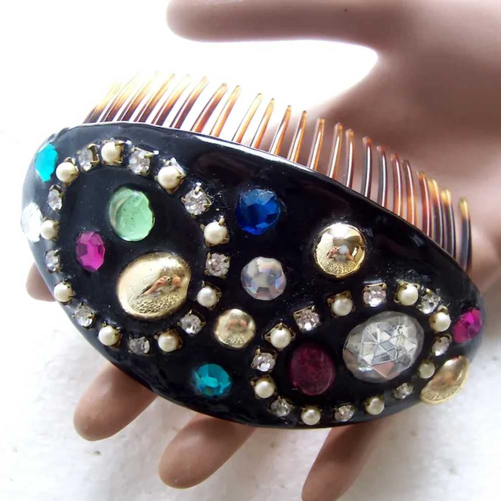 Two large glitzy hair combs from the 1980s - image 10