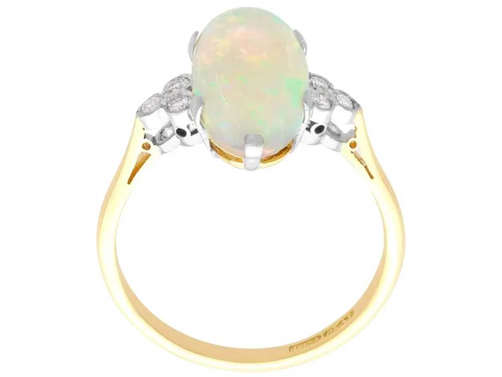 Vintage 3.88ct Opal and 0.18cttw Diamond 18k Yell… - image 5