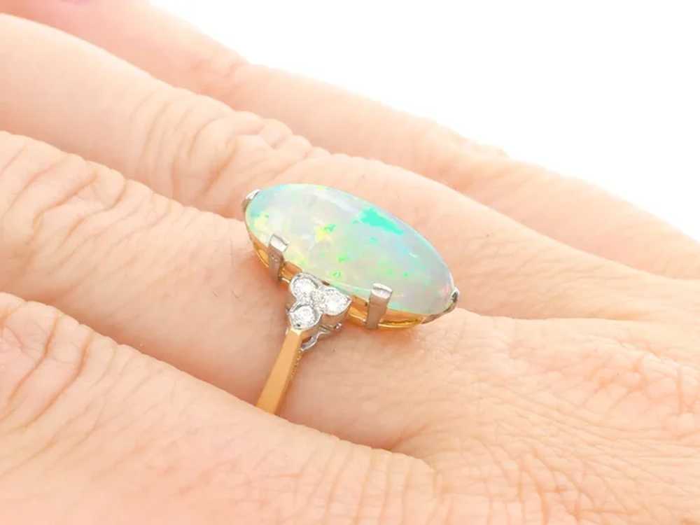 Vintage 3.88ct Opal and 0.18cttw Diamond 18k Yell… - image 8