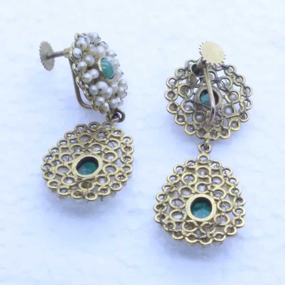 Antique Victorian Set Necklace Earrings 14k Gold … - image 5
