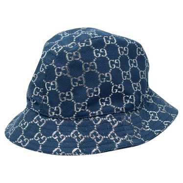 GUCCI Denim Monogram GG Baseball Hat S Blue 1172852