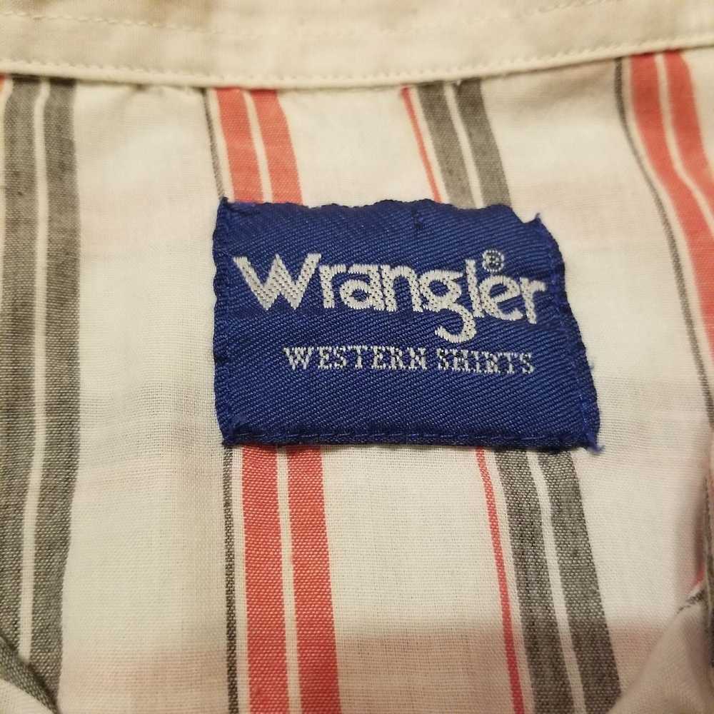 Wrangler Vintage Wrangler XL Pearl Snap Blue Whit… - image 3