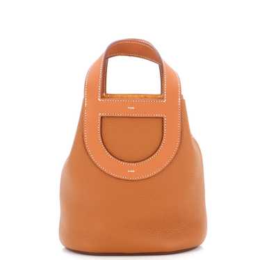 In-the-loop leather handbag Hermès Orange in Leather - 34769515