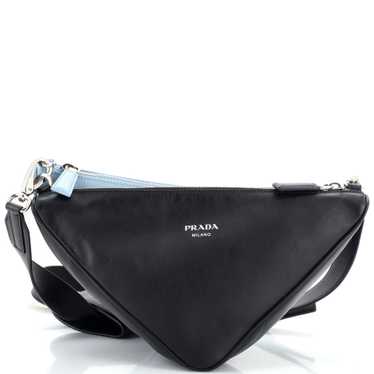 Très Bien - Prada Triangle Leather Shoulder Double Bag Black