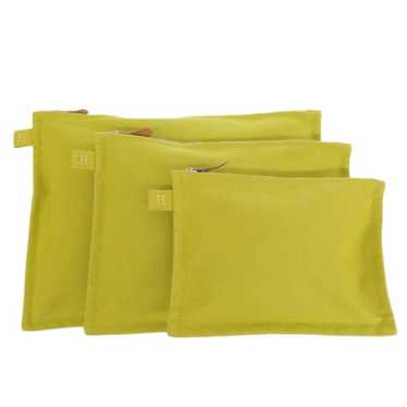 Hermès HERMES Bora Bora GM Hand Bag Canvas Beige Yellow Brown Auth