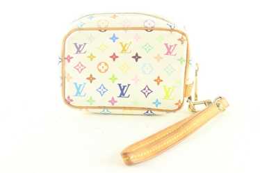 LOUIS VUITTON Monogram Multicolor Trousse Wapity Pouch White M58033 Auth  ki2302