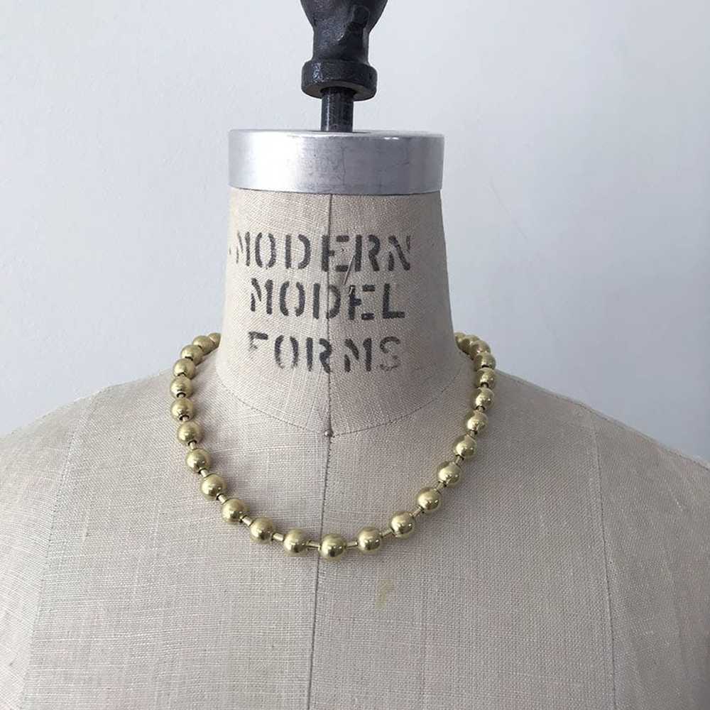 Handmade 90s Y2K Vintage Gold Ball Chain Necklace - image 1