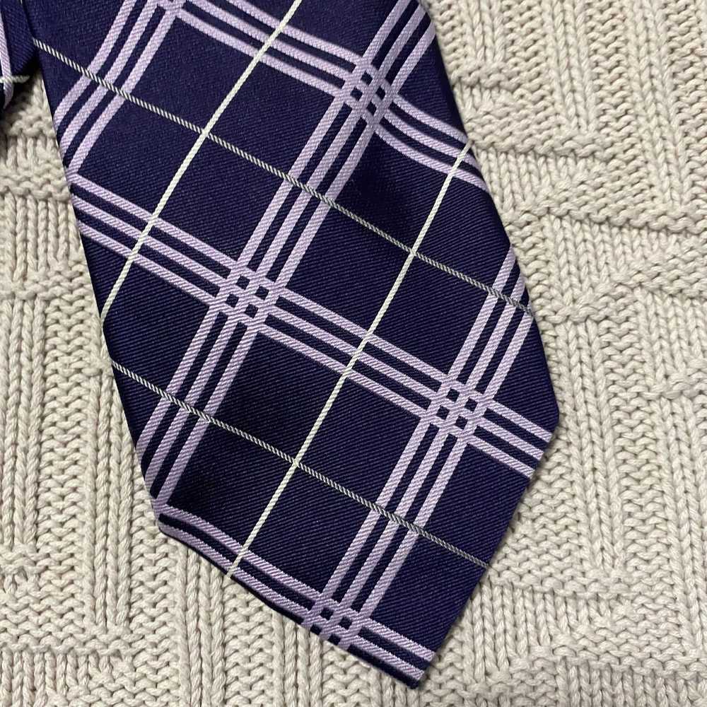 Altea Altea purple plaid Italian silk tie - image 2