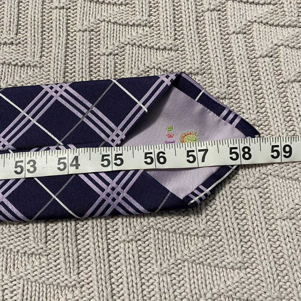 Altea Altea purple plaid Italian silk tie - image 4