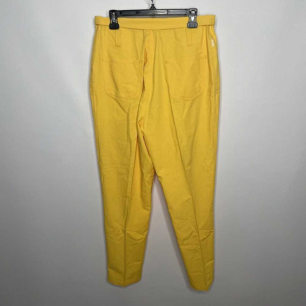 Vintage 80s Gitano Bright Yellow Pleated High Pap… - image 3