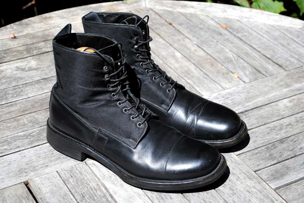 Prada Black Leather & Nylon Combat Boots - image 1