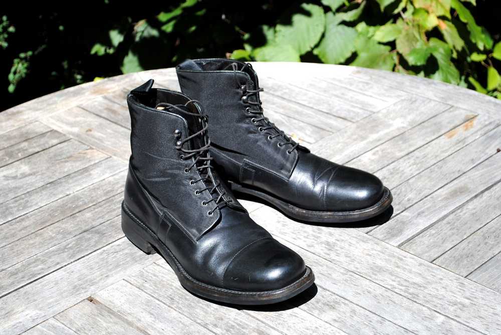 Prada Black Leather & Nylon Combat Boots - image 4