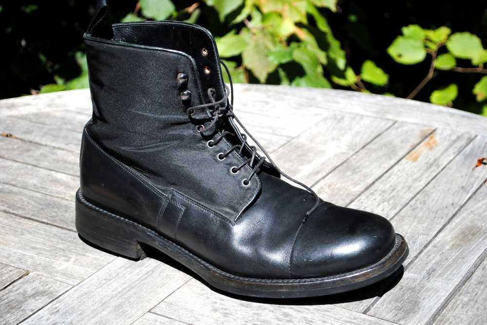 Prada Black Leather & Nylon Combat Boots - image 5