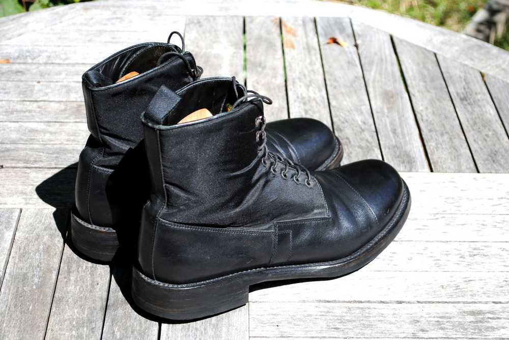 Prada Black Leather & Nylon Combat Boots - image 6