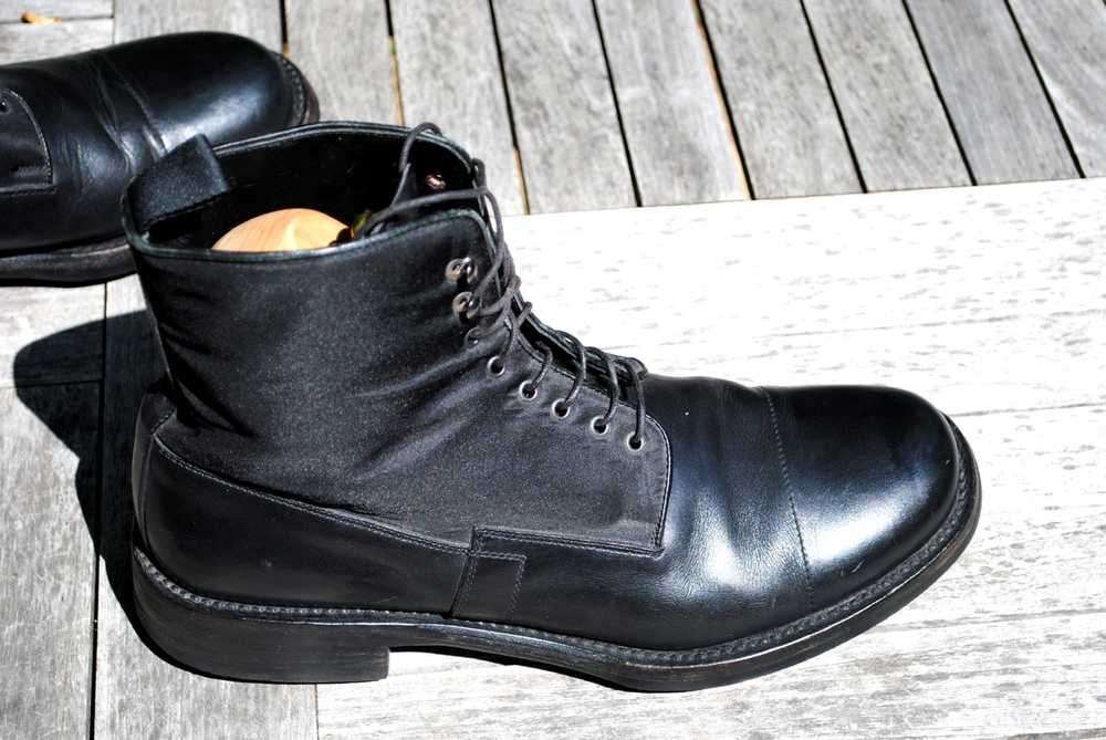 Prada Black Leather & Nylon Combat Boots - image 7