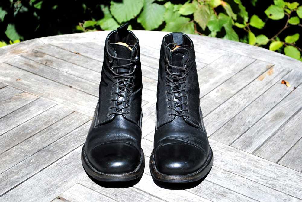 Prada Black Leather & Nylon Combat Boots - image 8