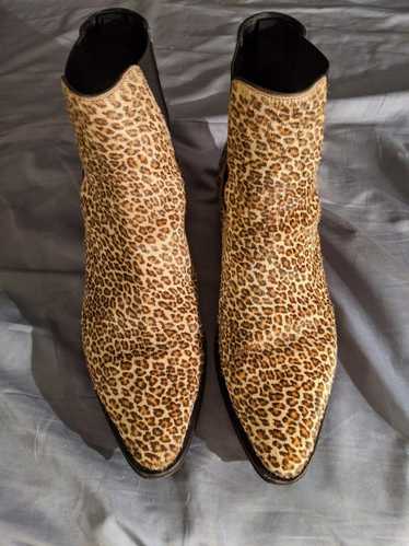 Celine Leopard Print Ponyhair Camargue Boots