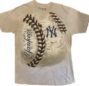 Liquid Blue Tie Dye New York Yankees Vintage Blue and Gray T-Shirt sz LG