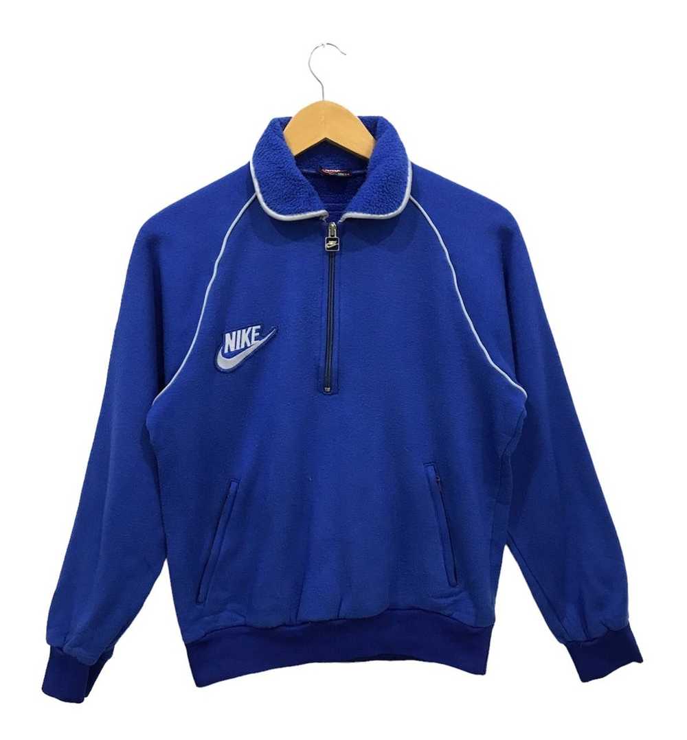 Nike × Vintage Vintage 80s Nike Blue Tag Half Zip… - image 1