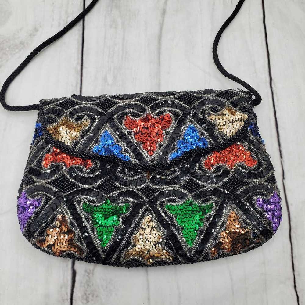 Other Beaded Sequin Flap Over Magnetic Closure Cr… - image 3