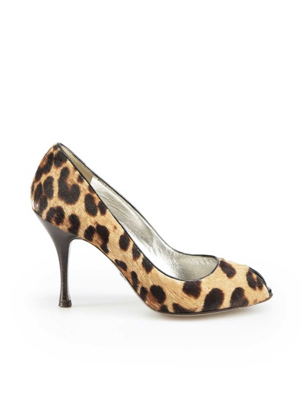 Dolce & Gabbana Brown Ponyhair Leopard Heels - image 1