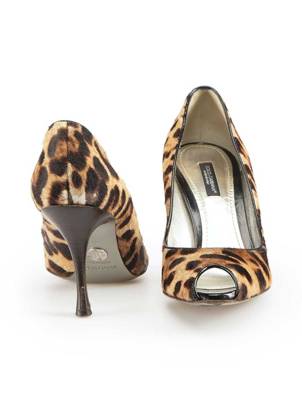 Dolce & Gabbana Brown Ponyhair Leopard Heels - image 3
