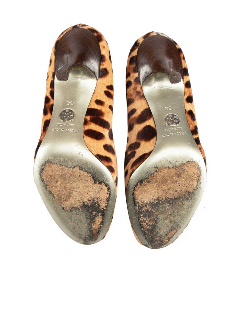 Dolce & Gabbana Brown Ponyhair Leopard Heels - image 4