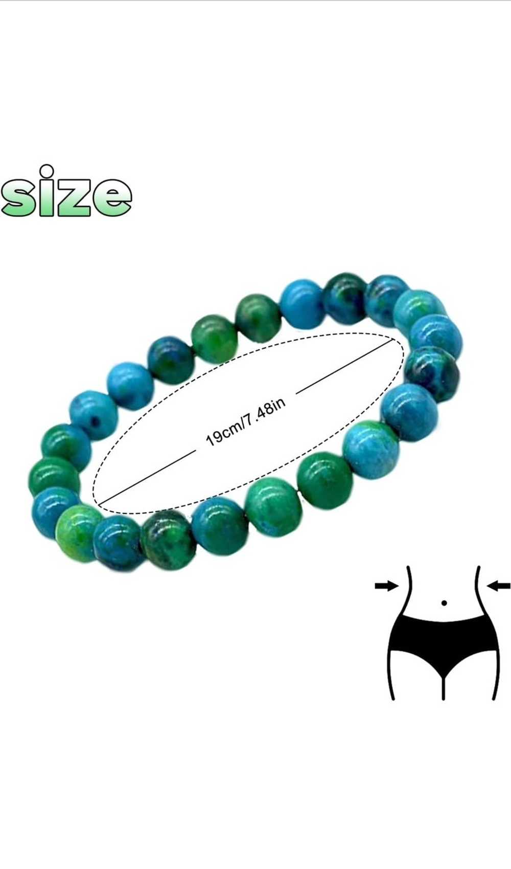 Unsigned 3pcs Natural Chrysocolla Bracelet - image 4