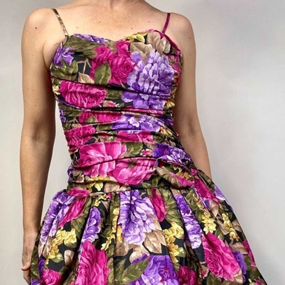 Pristine 90’s Floral Balloon Skirt Party Dress - image 1
