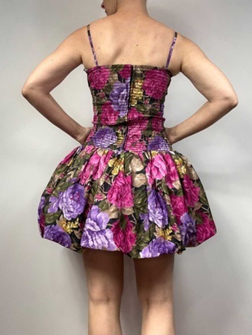Pristine 90’s Floral Balloon Skirt Party Dress - image 4