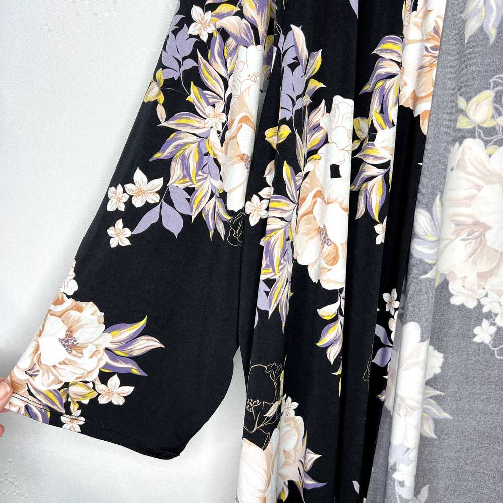 Torrid Black Floral Studio Knit Drape Front Cardi… - image 4