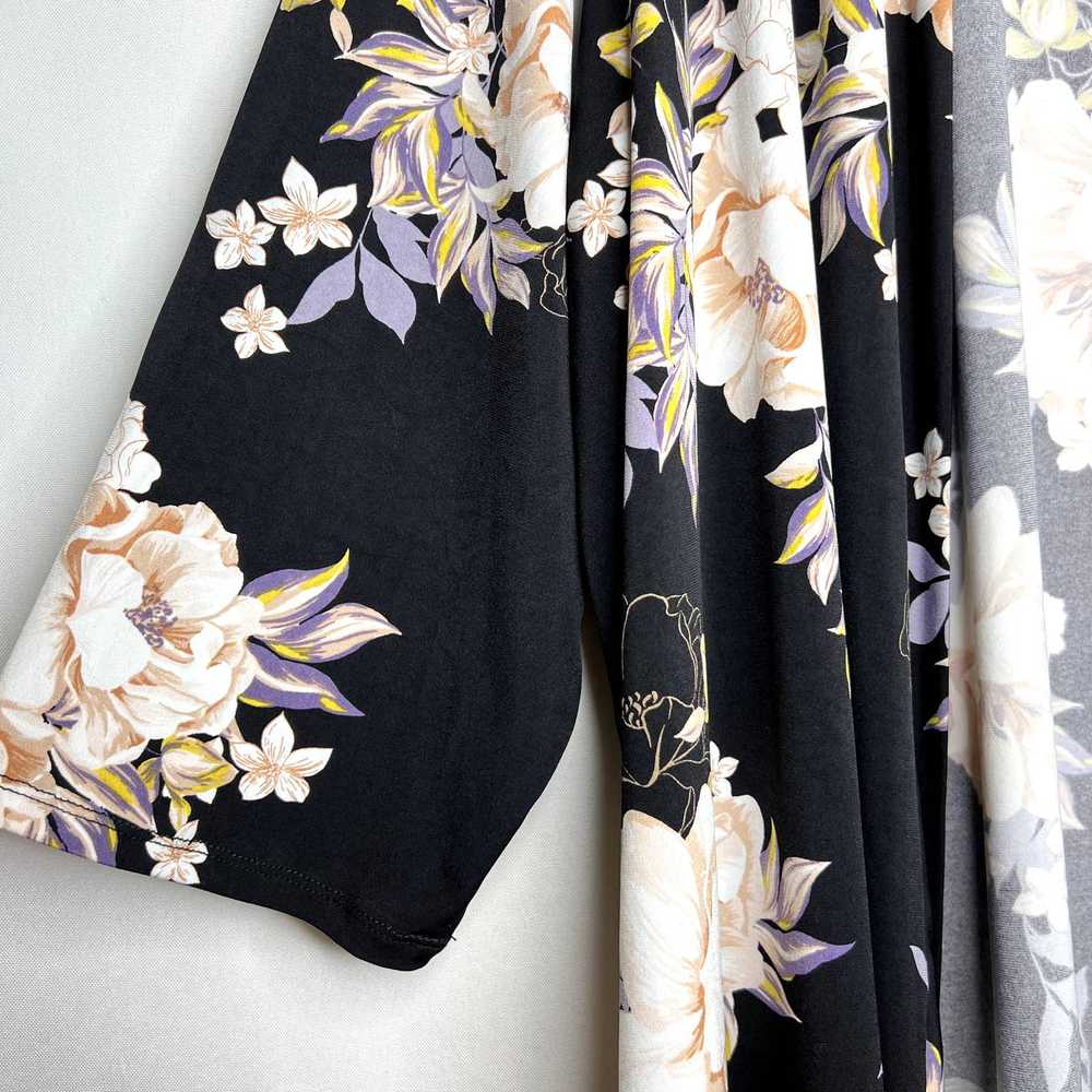 Torrid Black Floral Studio Knit Drape Front Cardi… - image 6