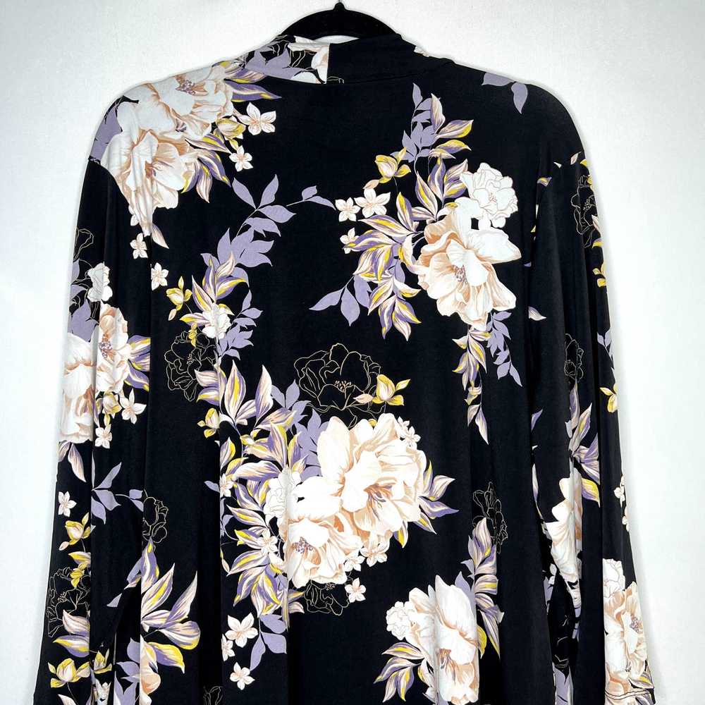 Torrid Black Floral Studio Knit Drape Front Cardi… - image 8
