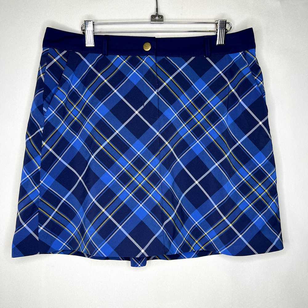 Lady Hagen Golf Skort Blue Plaid Size 10 Sides Po… - image 1