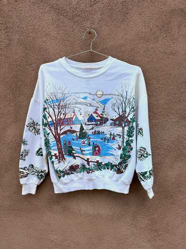 Ice Skating Winter Scene Sweatshirt