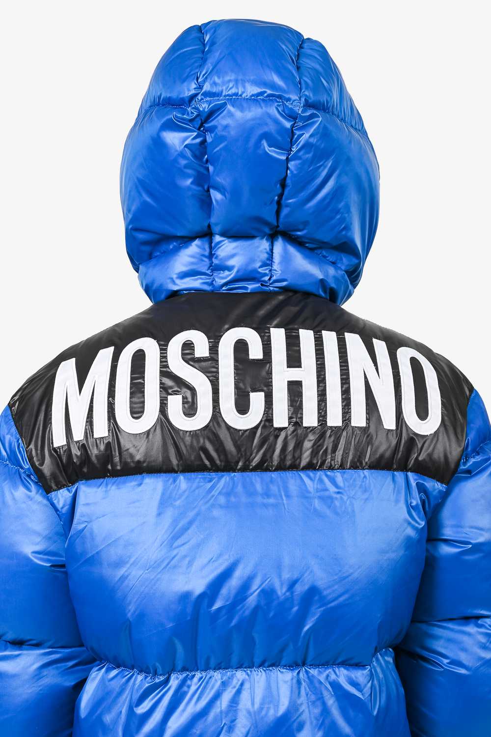 Moschino Cobalt Blue/Black Logo Down Puffer Jacke… - image 5