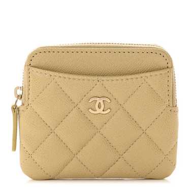CHANEL Caviar Quilted Zip Card Holder Wallet Ligh… - image 1