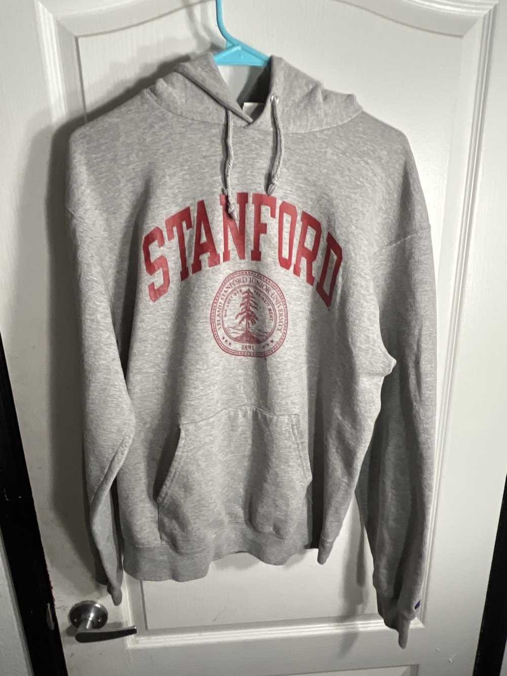 Stanford University Sweatshirt Hoodie Adult Medium Gray Champion  Embroidered M