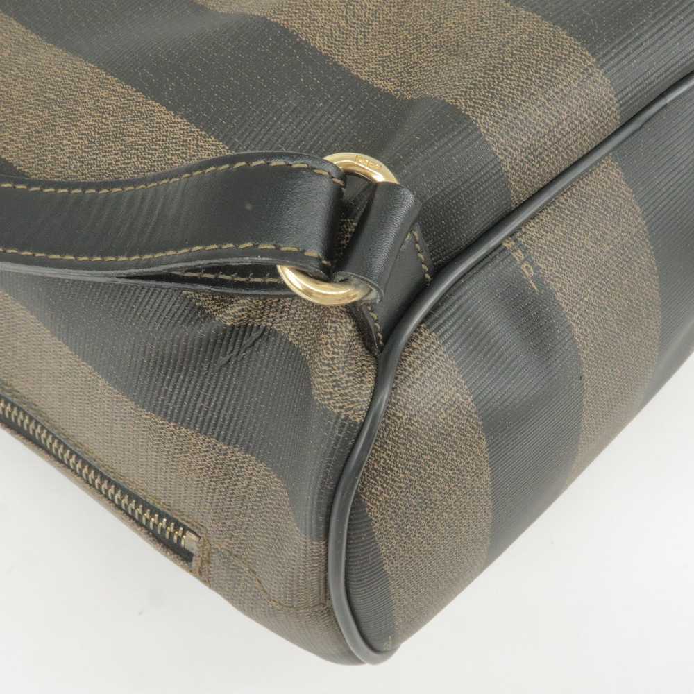 FENDI Pequin PVC Leather Back Pack Bag Khaki Blac… - image 11