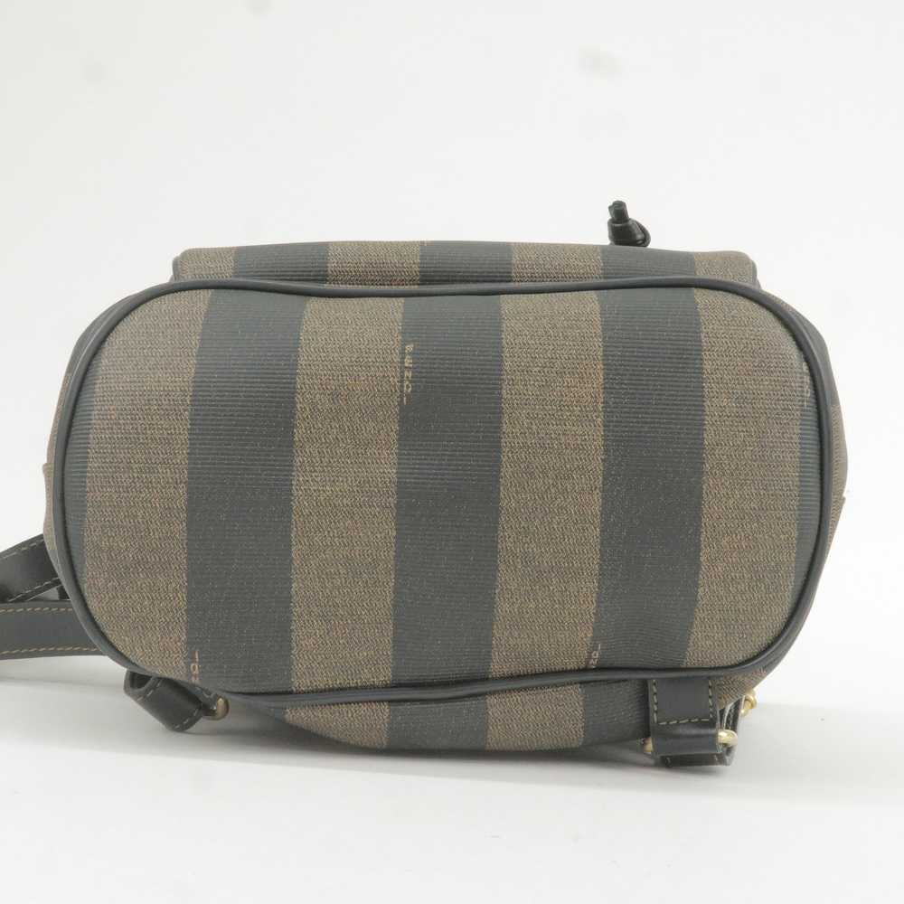 FENDI Pequin PVC Leather Back Pack Bag Khaki Blac… - image 6