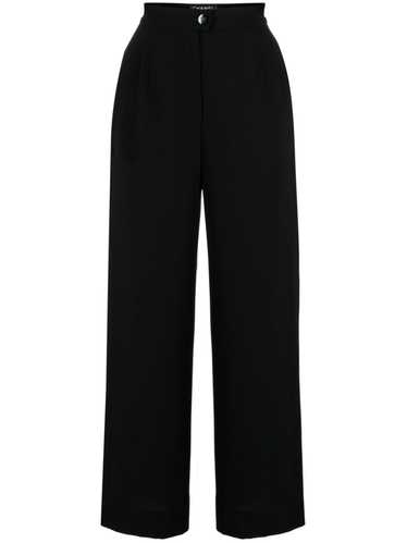 CHANEL Pre-Owned 1998 wool wide-leg trousers - Bl… - image 1