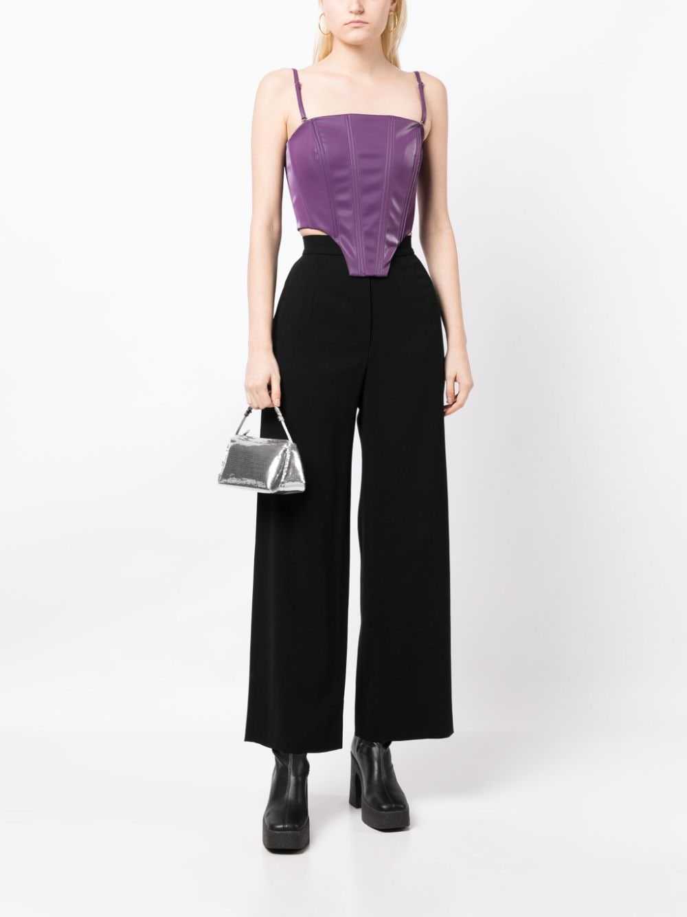 CHANEL Pre-Owned 1998 wool wide-leg trousers - Bl… - image 2