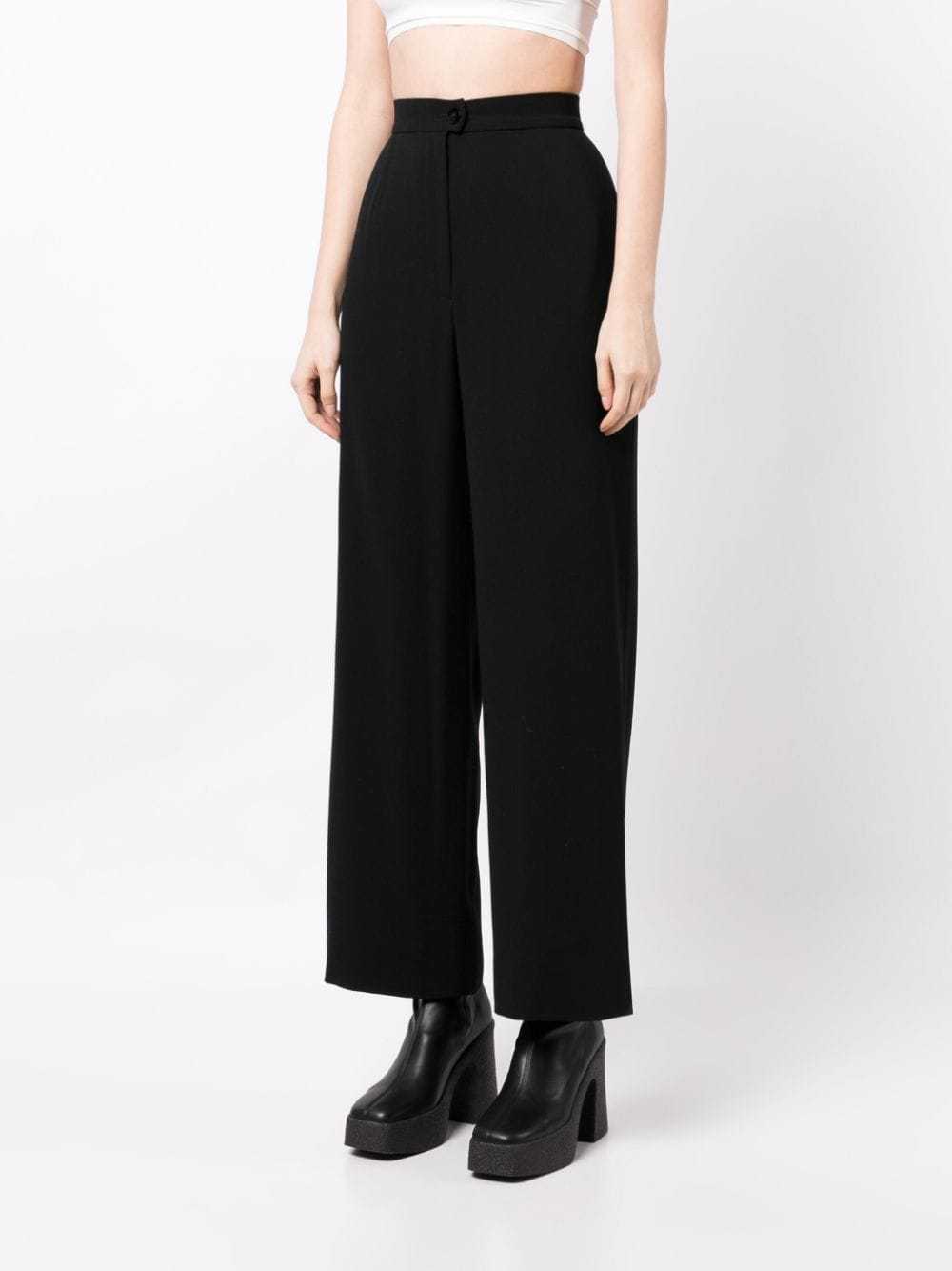 CHANEL Pre-Owned 1998 wool wide-leg trousers - Bl… - image 3