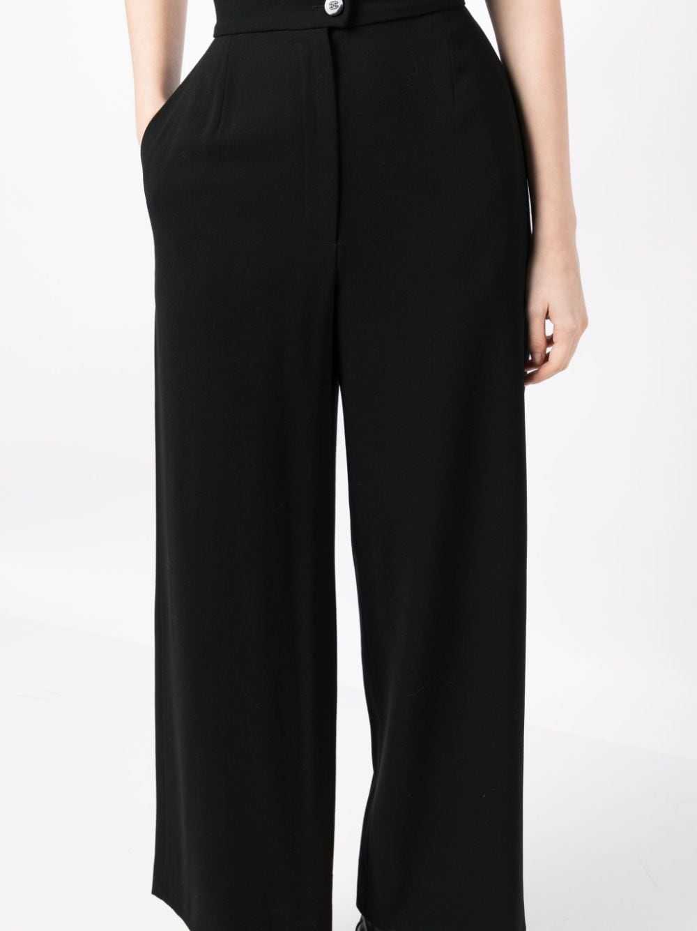CHANEL Pre-Owned 1998 wool wide-leg trousers - Bl… - image 5