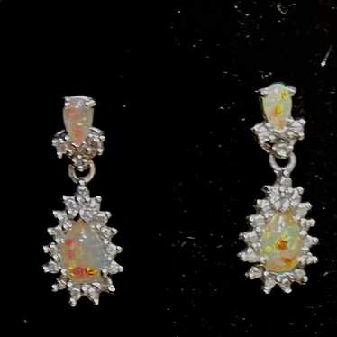 Opal And Diamond Earrings.