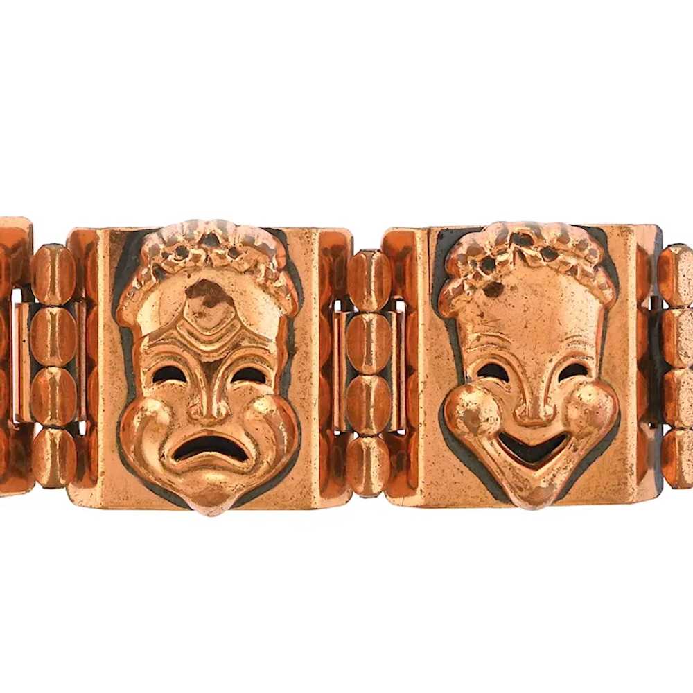 Renoir Comedy / Tragedy Drama Mask Panel Bracelet… - image 2